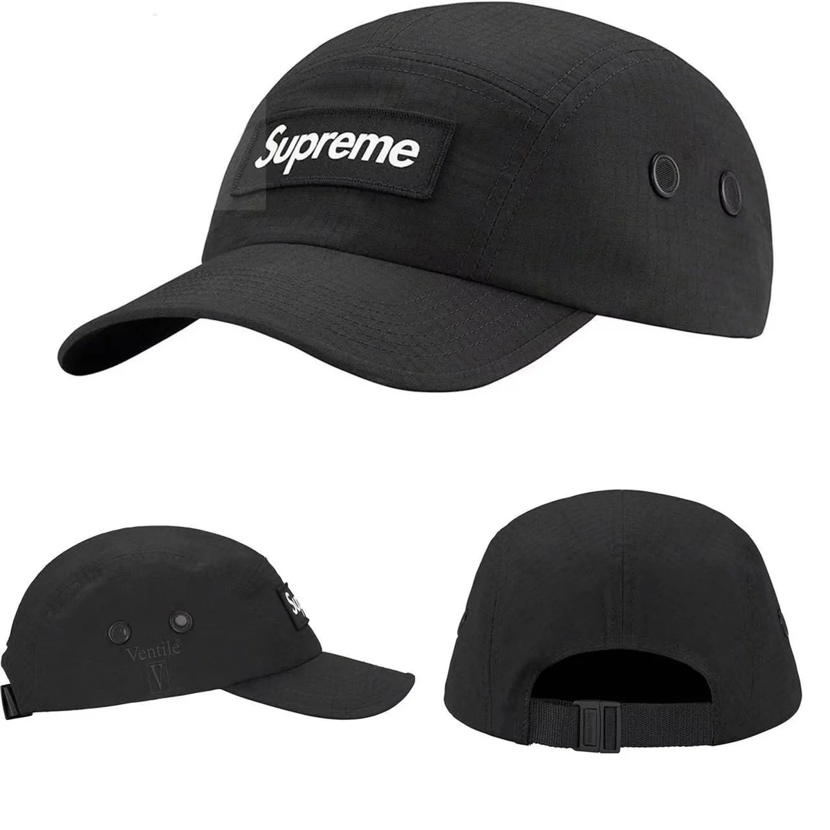 Supreme Supreme Box Logo 5-Panel Cap Black Black