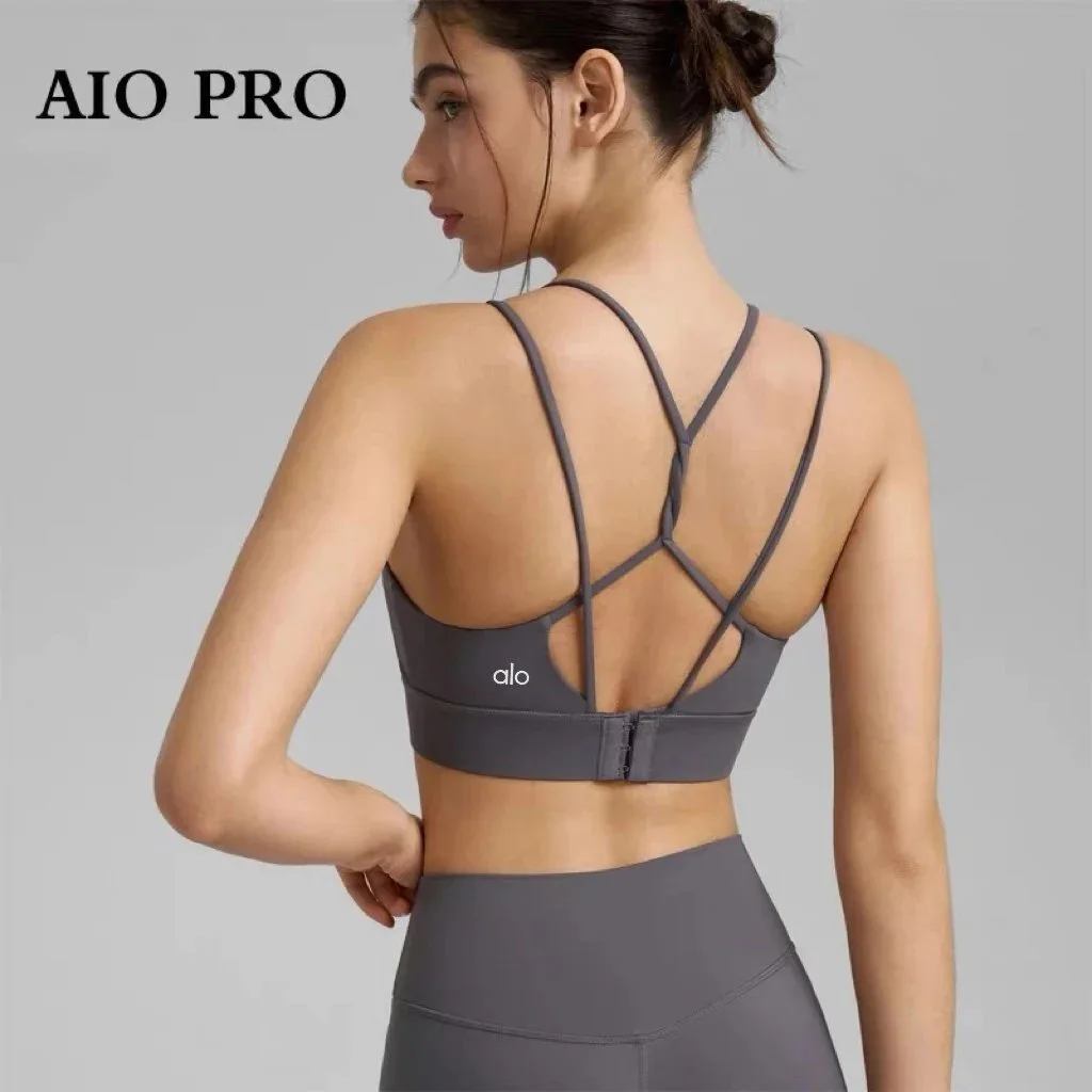 Alo Yoga Alo AIO PRO Carbon Grey Sports Bra Grey - 1