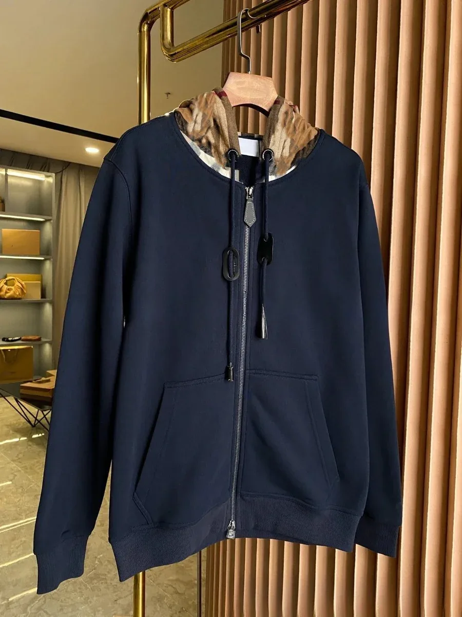 Burberry Burberry Vintage Check Zip-Up Hoodie Navy Blue Navy