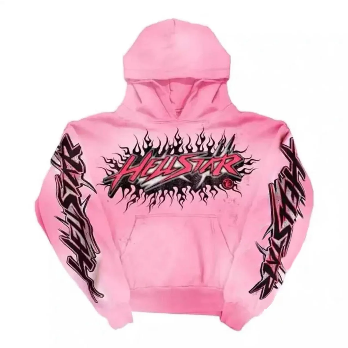 Hellstar Hellstar Pink Flame Graphic Hoodie Pink - 1