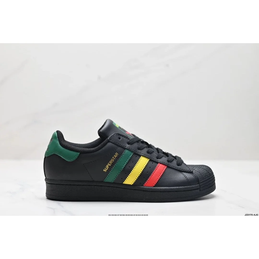 Adidas Adidas Superstar Black Green Yellow Red Sneakers Black - 1