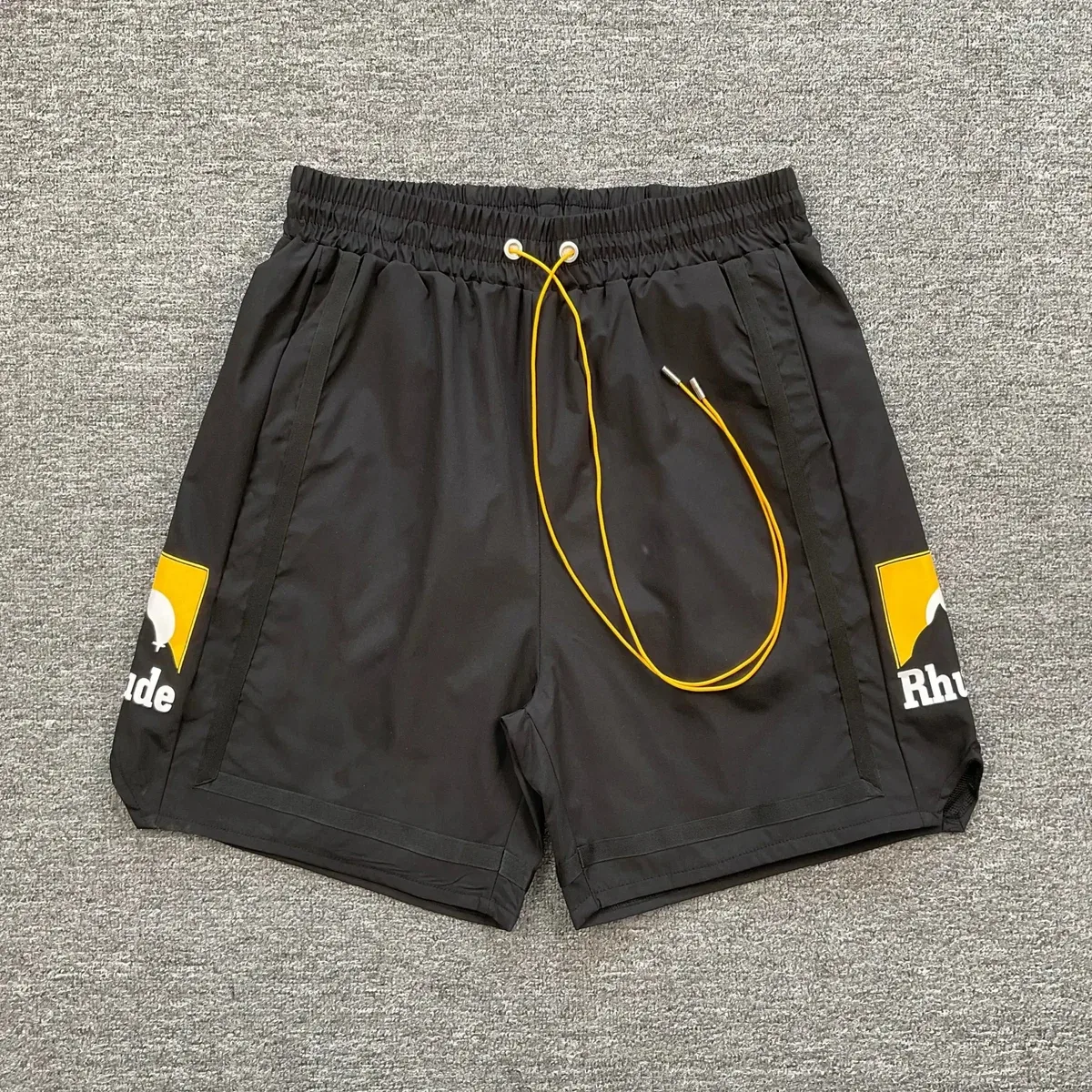 Other Black with Yellow Rhude Shorts Black - 1
