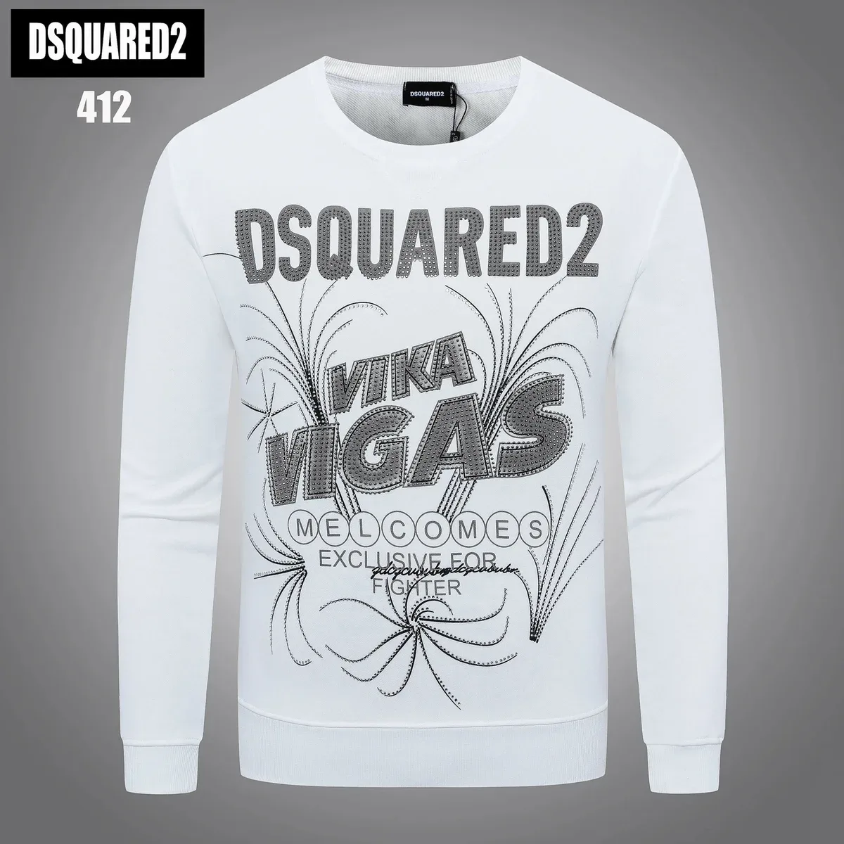 DSQUARED2 DSQUARED2 412 White Vika Vigas Graphic Sweatshirt White - 1