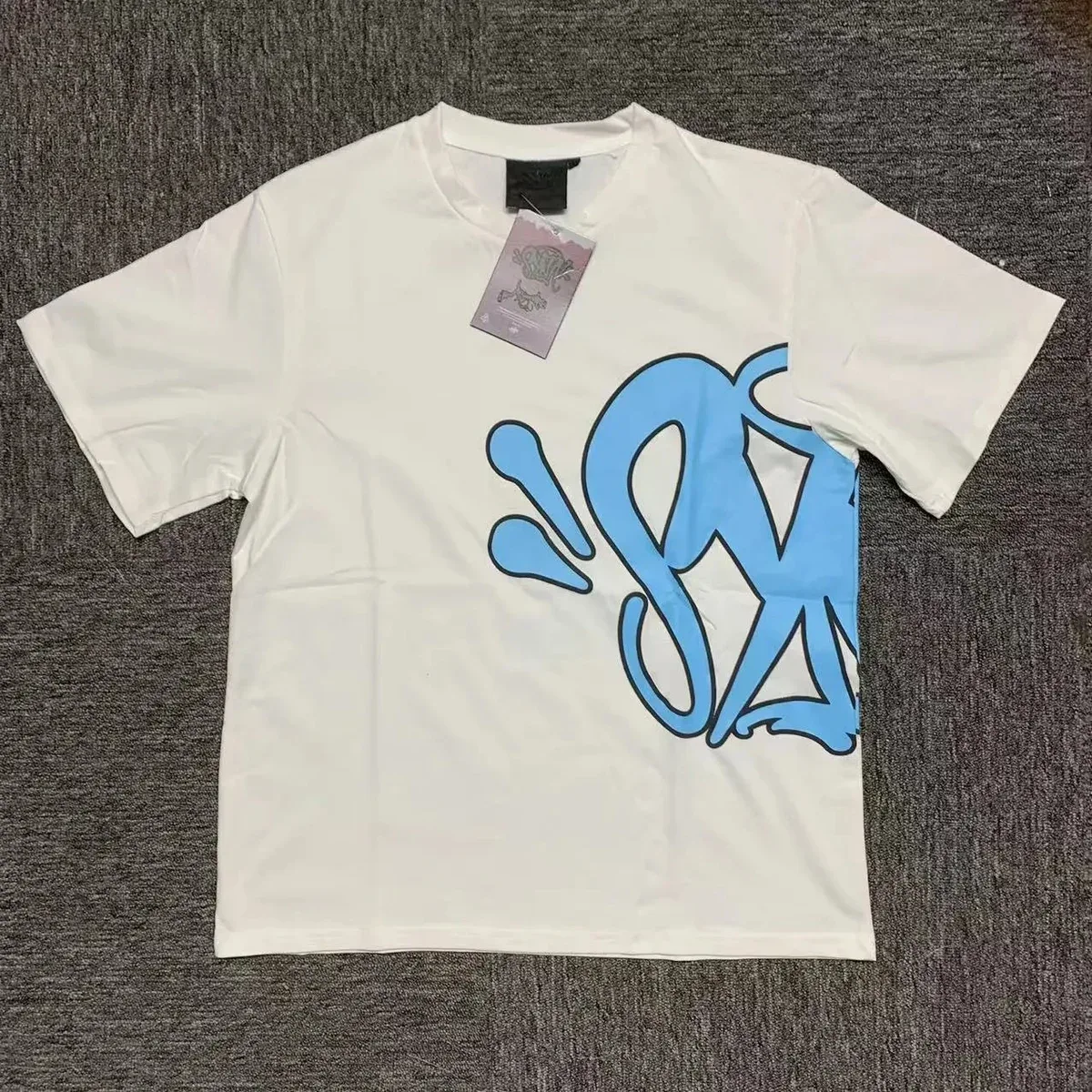 Other White T-Shirt with Blue Graffiti Print White - 1
