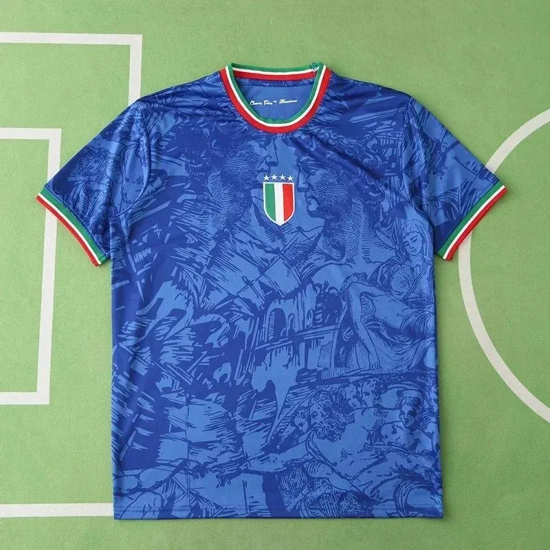 Other Blue Italian Football Jersey with Artistic Print Blue - 1