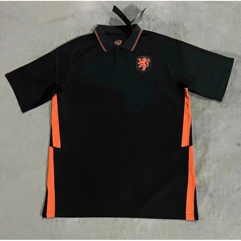 Other 2021 Netherlands Away Black/Orange Polo Shirt Black - 1