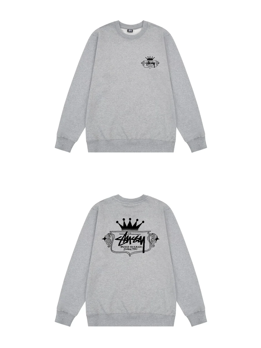 Stussy Stussy Stüssy Crown Crewneck Sweatshirt Grey Grey - 1