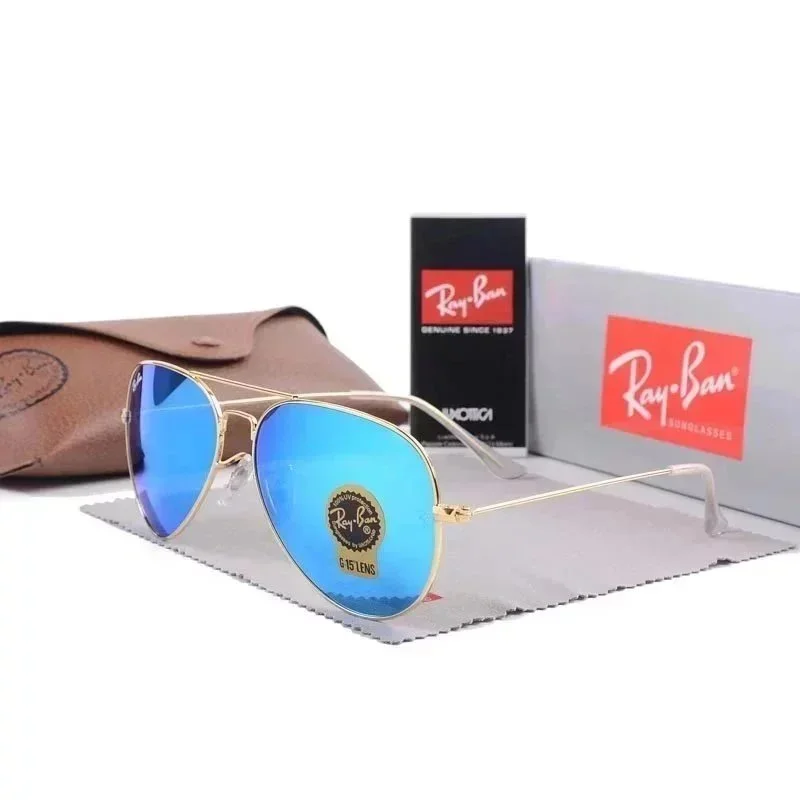 Ray-Ban Ray-Ban Aviator Blue Gold Sunglasses Blue - 1