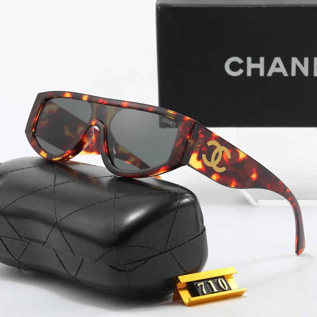 Chanel Chanel Classic Flap Tortoiseshell Sunglasses Brown