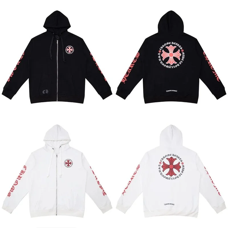 Chrome Hearts Chrome Hearts CH Cross Zip-Up Hoodie Black/White Black - 1