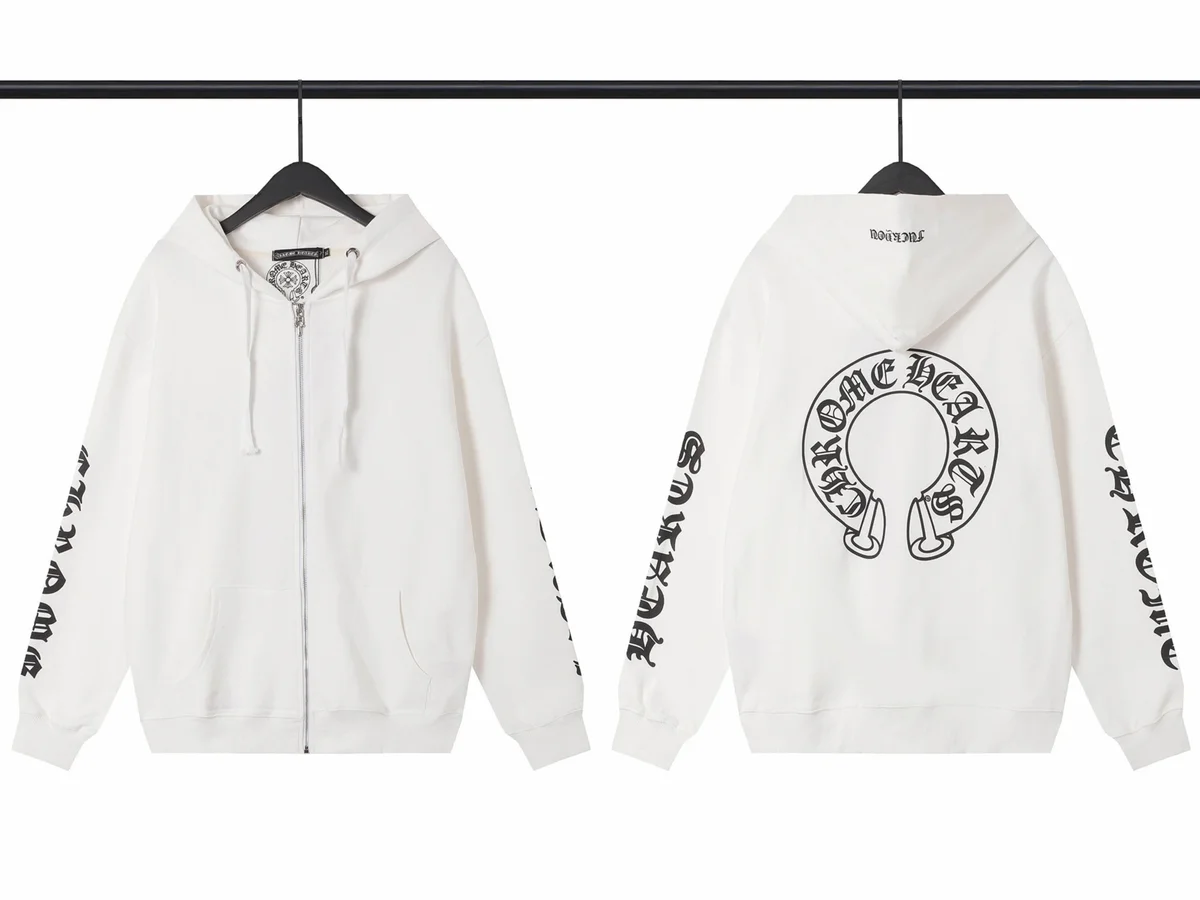 Chrome Hearts Chrome Hearts White One Heart Zip-Up Hoodie White - 1