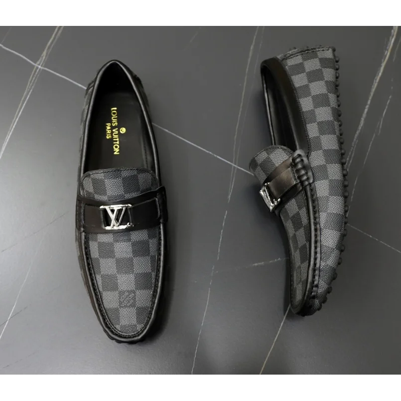 Louis Vuitton Tabi Grey Check Loafers