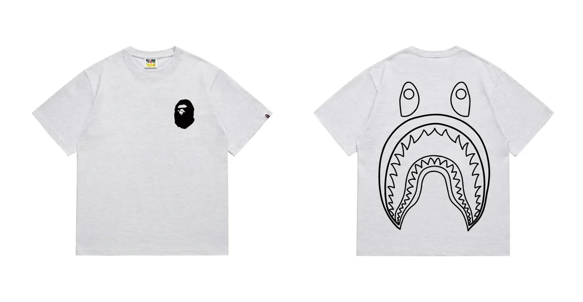 A Bathing Ape A Bathing Ape BAPE STA Shark T-Shirt Grey Grey - 1