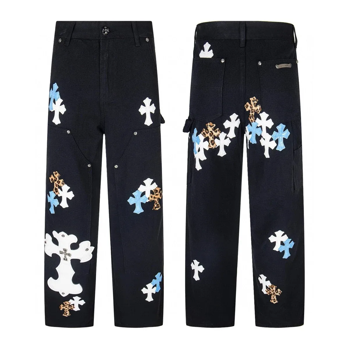 Chrome Hearts Chrome Hearts Cross Black Multi-Color Trousers Black