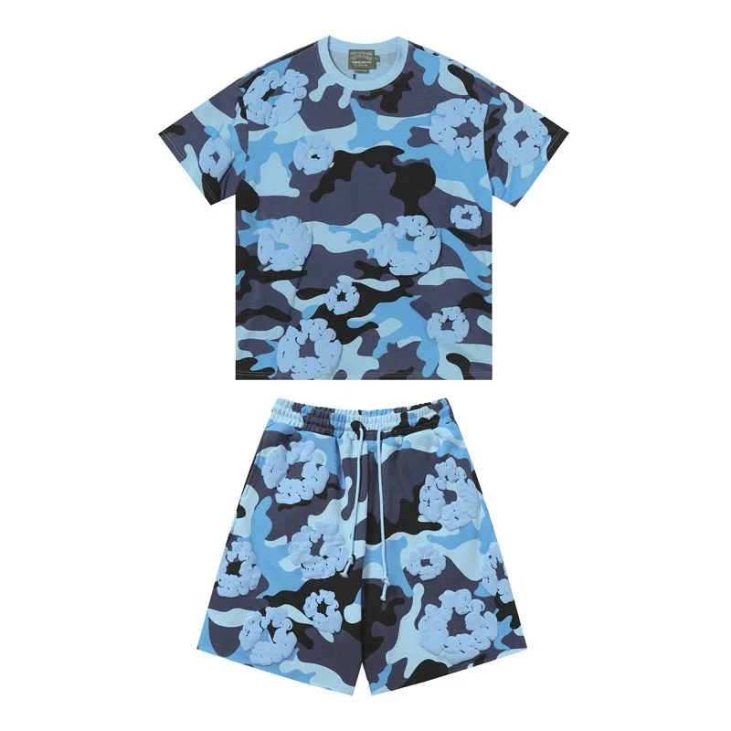 Other Camo Print Set - Blue Camo Shorts & T-Shirt Blue - 1