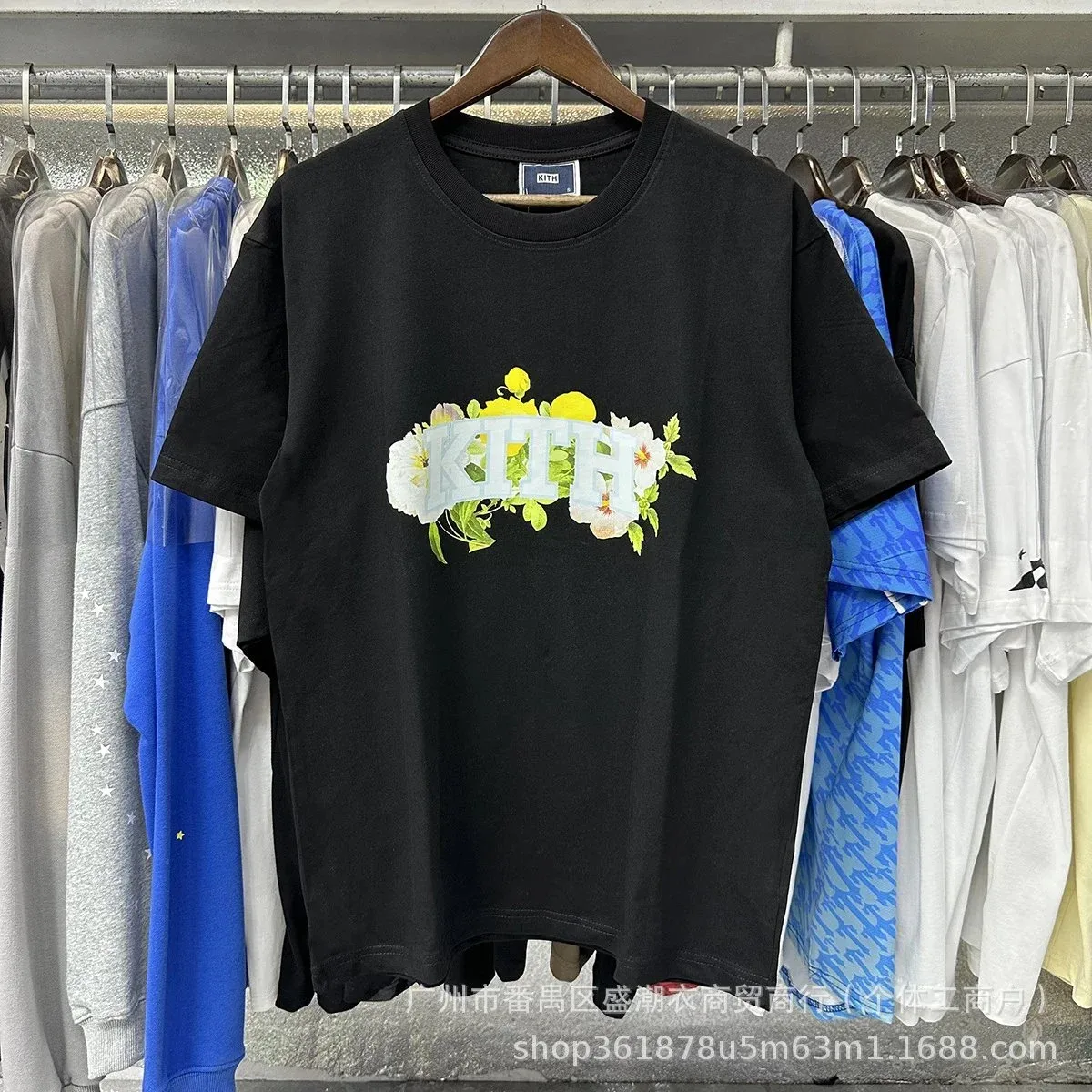 Kith Kith Floral Logo Black T-Shirt Black - 1