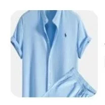 Polo Ralph Lauren Polo Ralph Lauren Classic Logo Light Blue Shirt Set Blue - 1