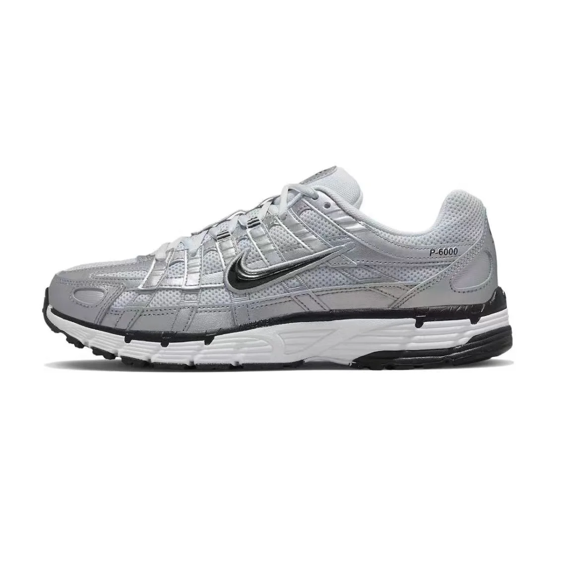 Nike Nike P-6000 Silver/Black/White Running Sneakers Silver
