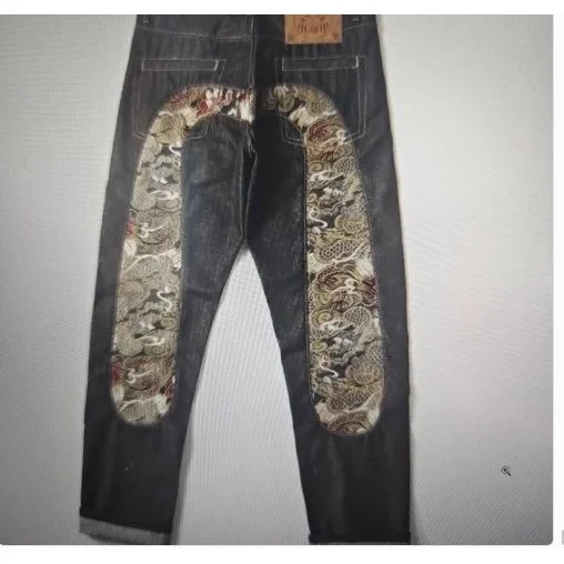 Evisu Evisu Dragon Embroidered Black Jeans Black - 1