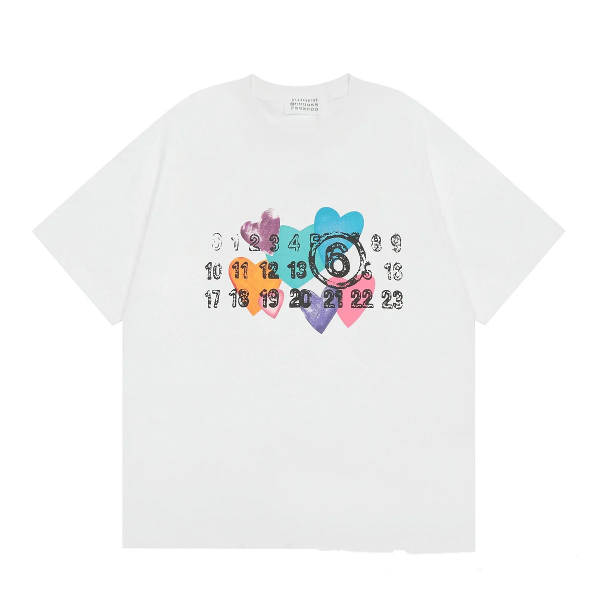 Maison Mihara Yasuhiro Maison Mihara Yasuhiro White Hearts Graphic T-Shirt White - 1