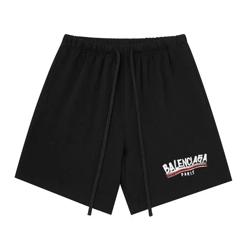 Balenciaga Balenciaga Black Paris Embroidered Shorts Black - 1
