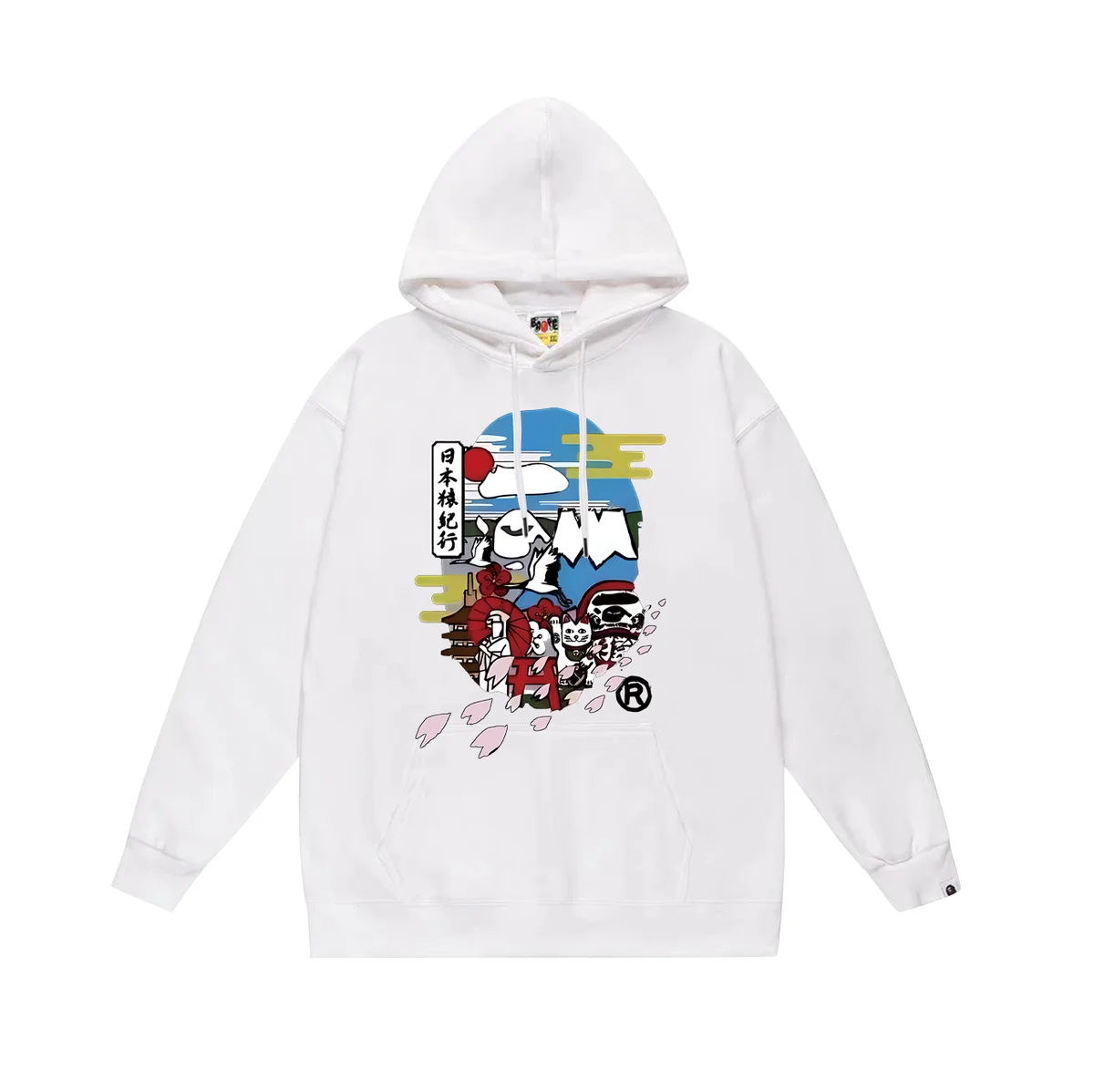 A Bathing Ape A Bathing Ape BAPE STA White Japanese Landmark Hoodie White - 1