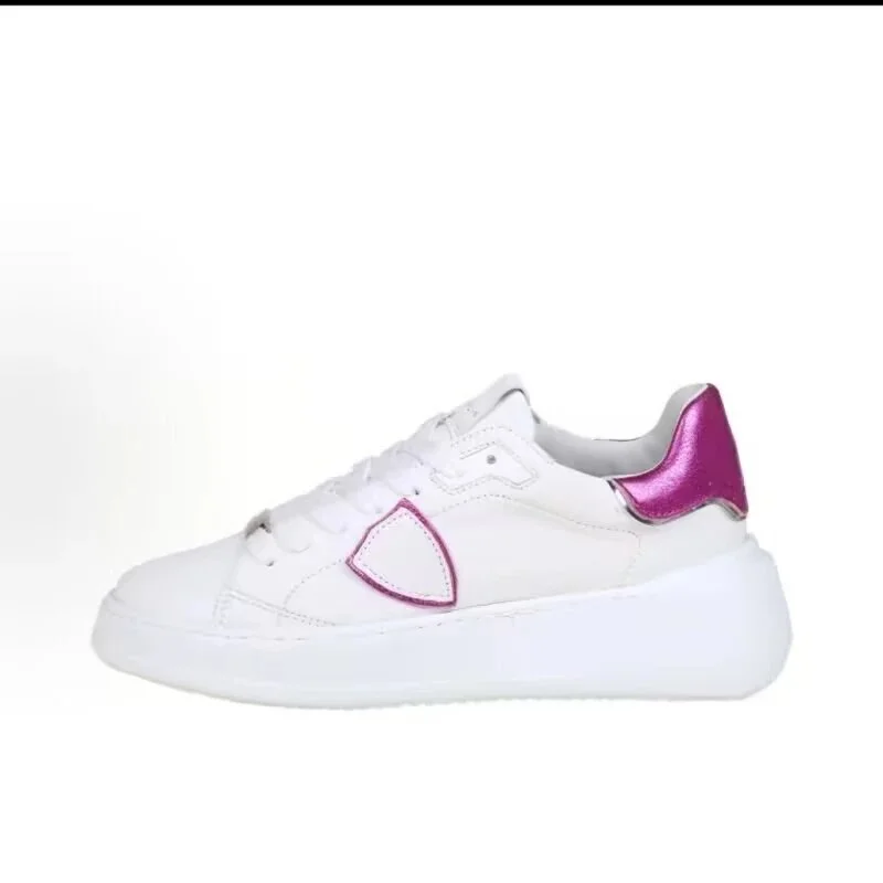 Philippe Model White with Fuchsia Sneakers