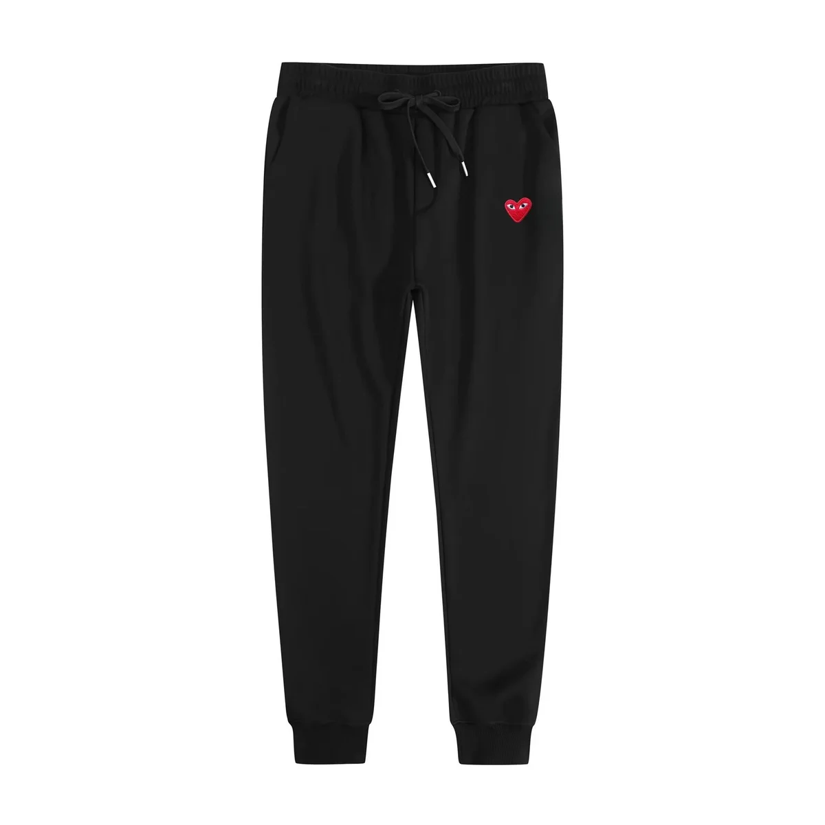 Comme des Garçons CDG Heart Embroidered Black Sweatpants Black - 1