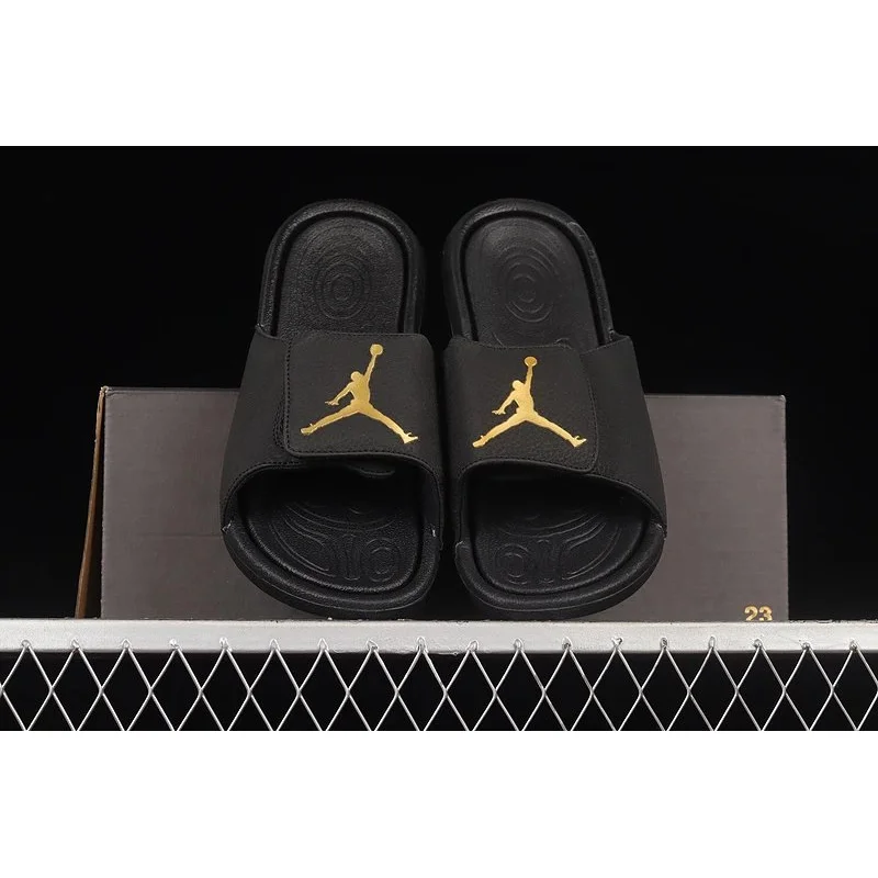 Jordan Air Jordan Jumpman Black/Gold Slide Sandals Black - 1