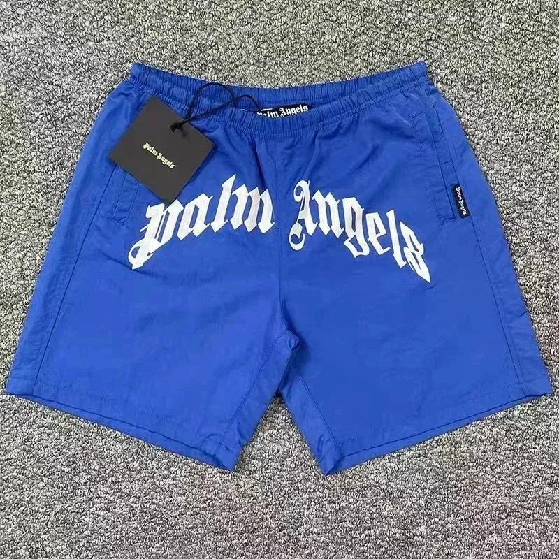 Palm Angels Palm Angels Life is Palm Blue Shorts Blue - 1