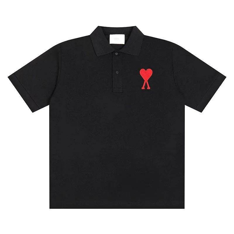 Maison Margiela Maison Margiela Tabi Black Red Heart Polo Shirt Black - 1