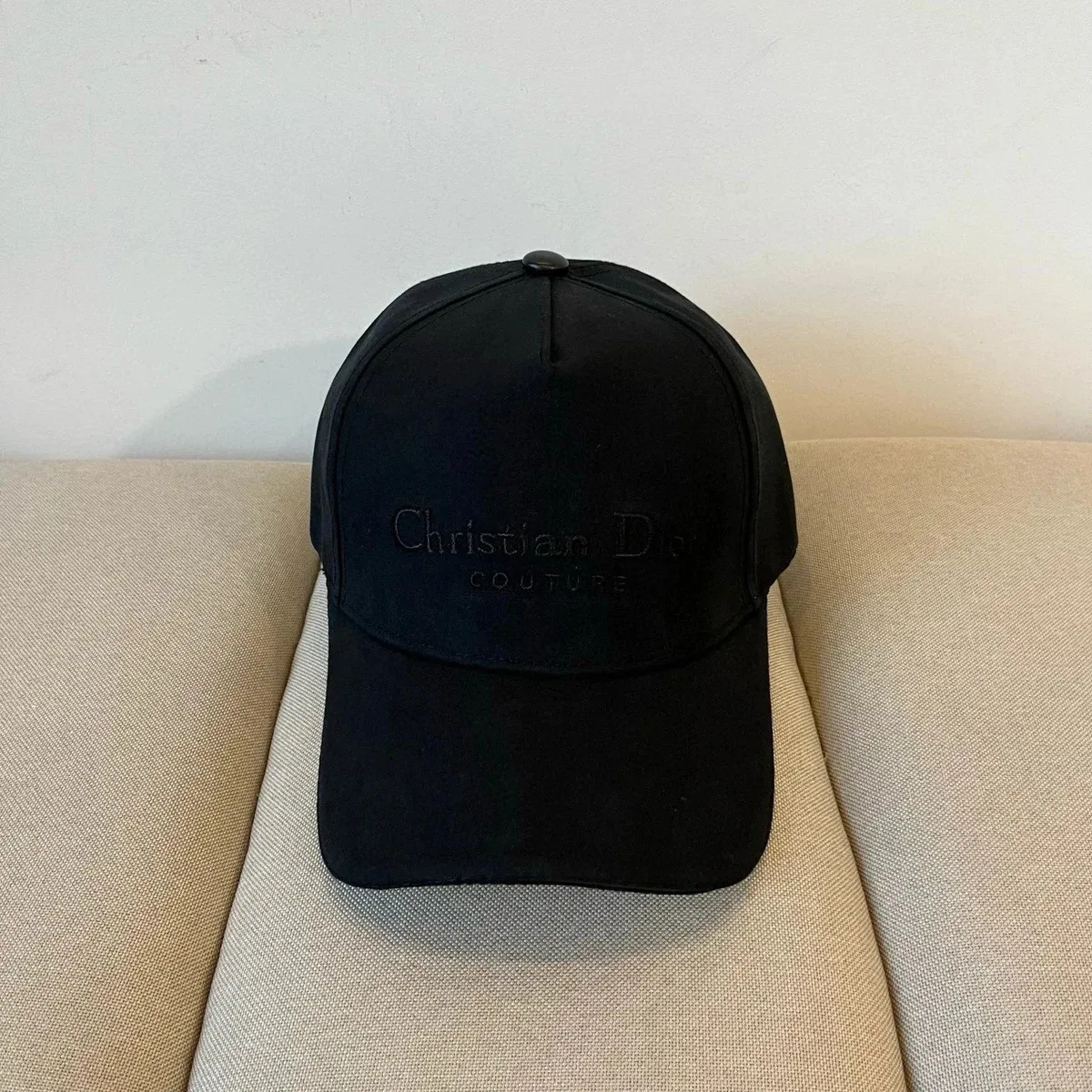 Dior Christian Dior Black Embroidered Baseball Cap Black - 1