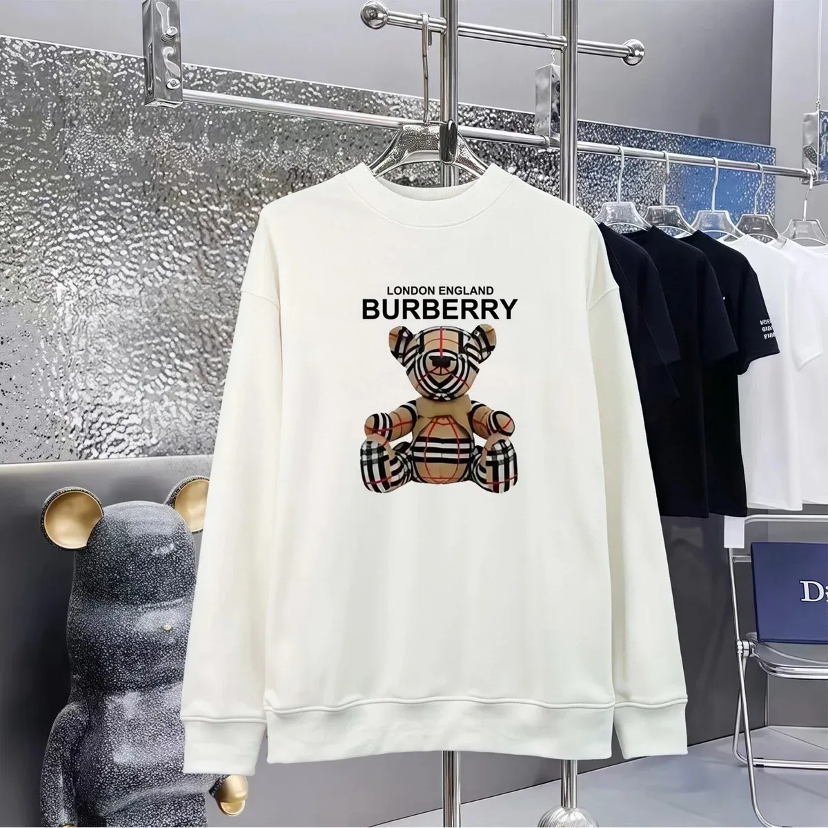 Burberry Burberry Bear Print Crewneck Sweatshirt White White - 1