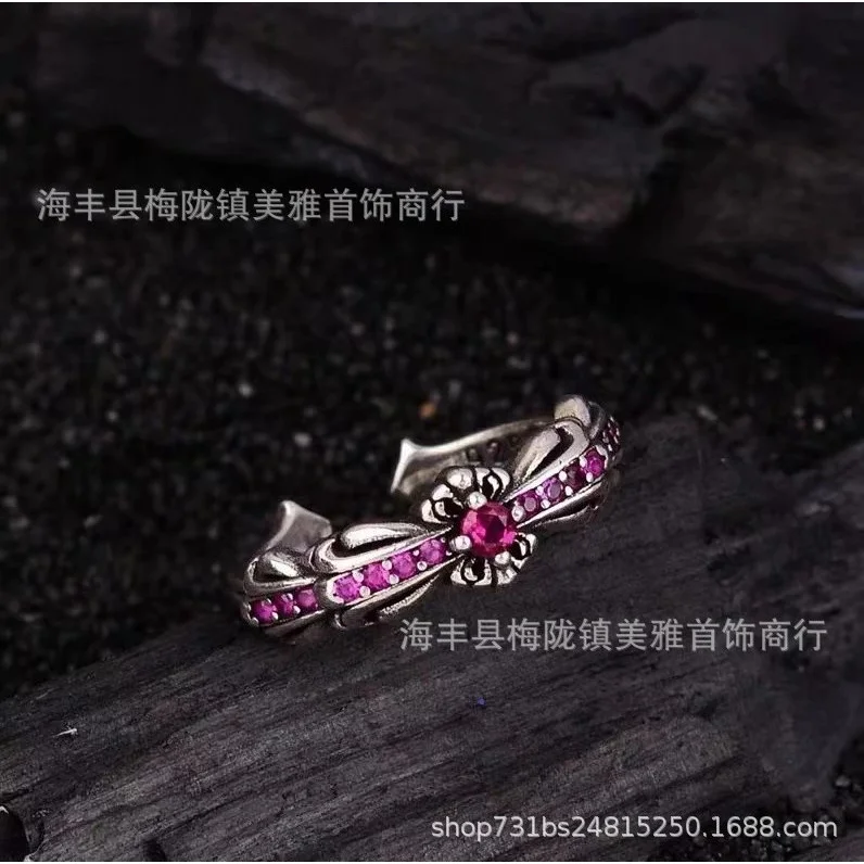 Other Silver Ring with Pink Gemstone Accents Purple - 1
