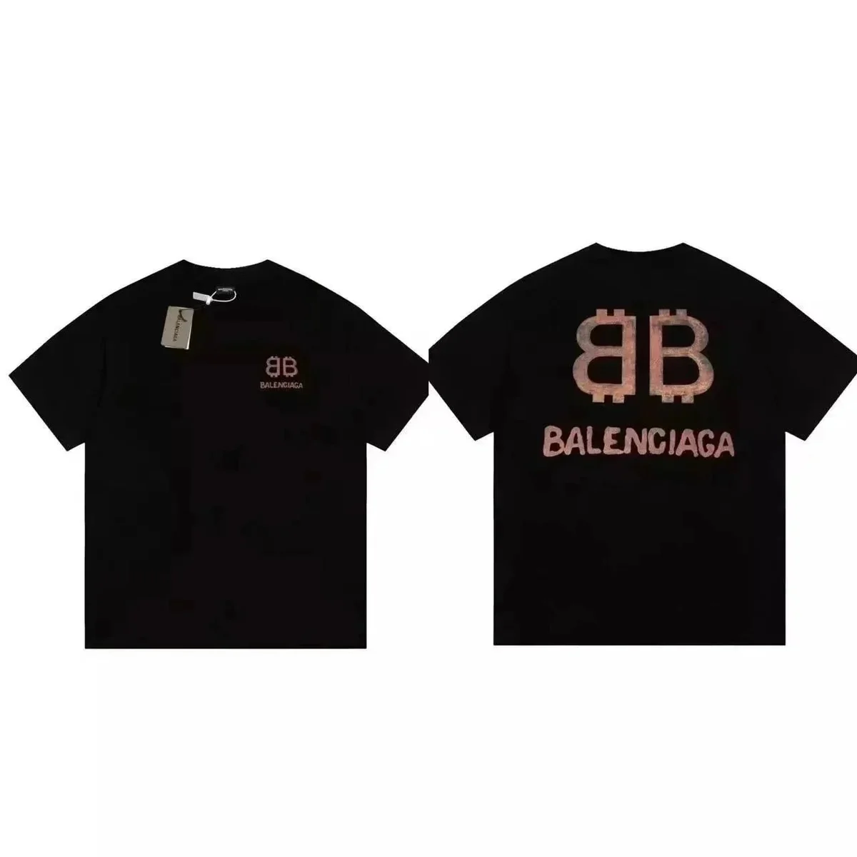 Balenciaga Balenciaga 007*High version Black Bitcoin Logo T-Shirt Black - 1