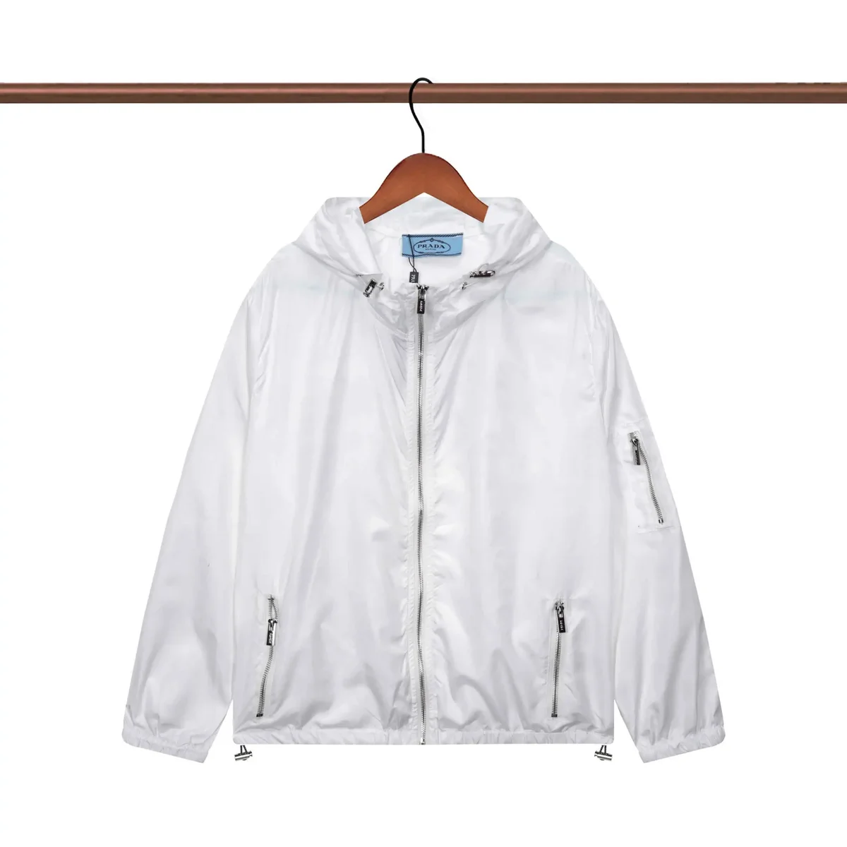 Prada Prada Re-Nylon Hooded Windbreaker White White