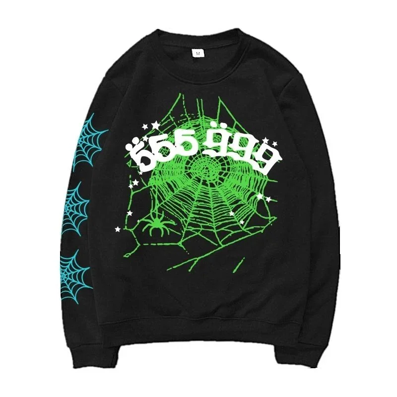 Trapstar Trapstar Spider Web Graphic Sweatshirt Black Green Blue Black - 1
