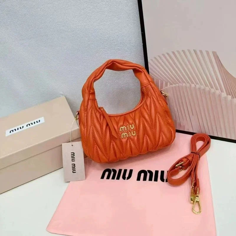 Miu Miu Miu Miu Matelassé Orange Top Handle Bag Orange