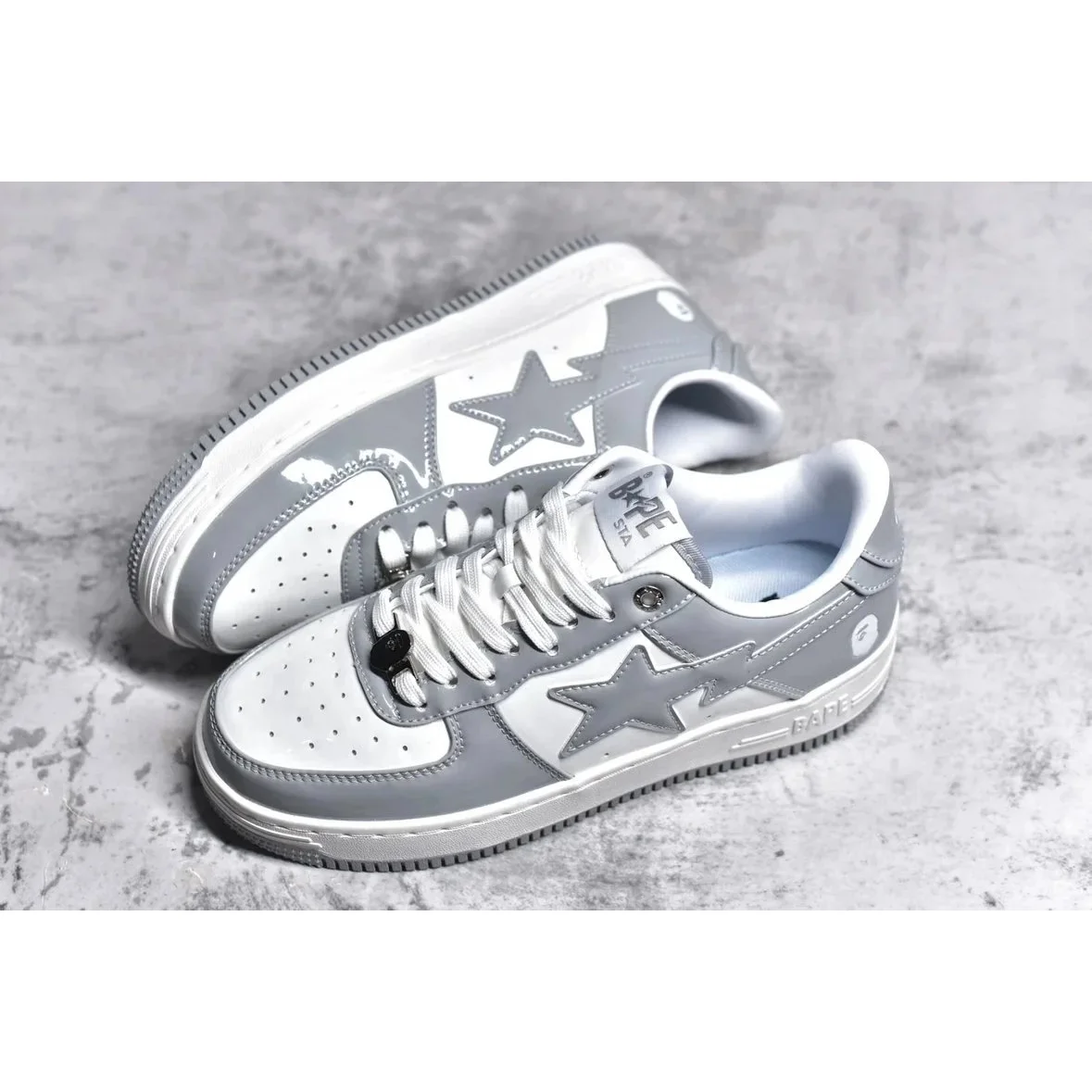 A Bathing Ape A Bathing Ape BAPE STA Grey/White Sneakers Grey - 1