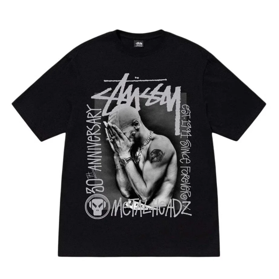 Stussy Stussy Stüssy Metalhead 30th Anniversary Black T-Shirt Black - 1