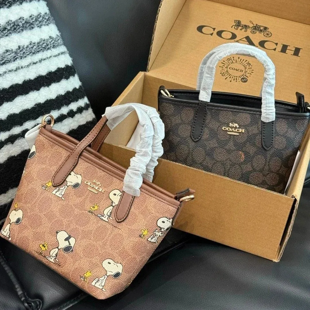 Coach Coach Snoopy New Color Mini Tote Bag Beige - 1