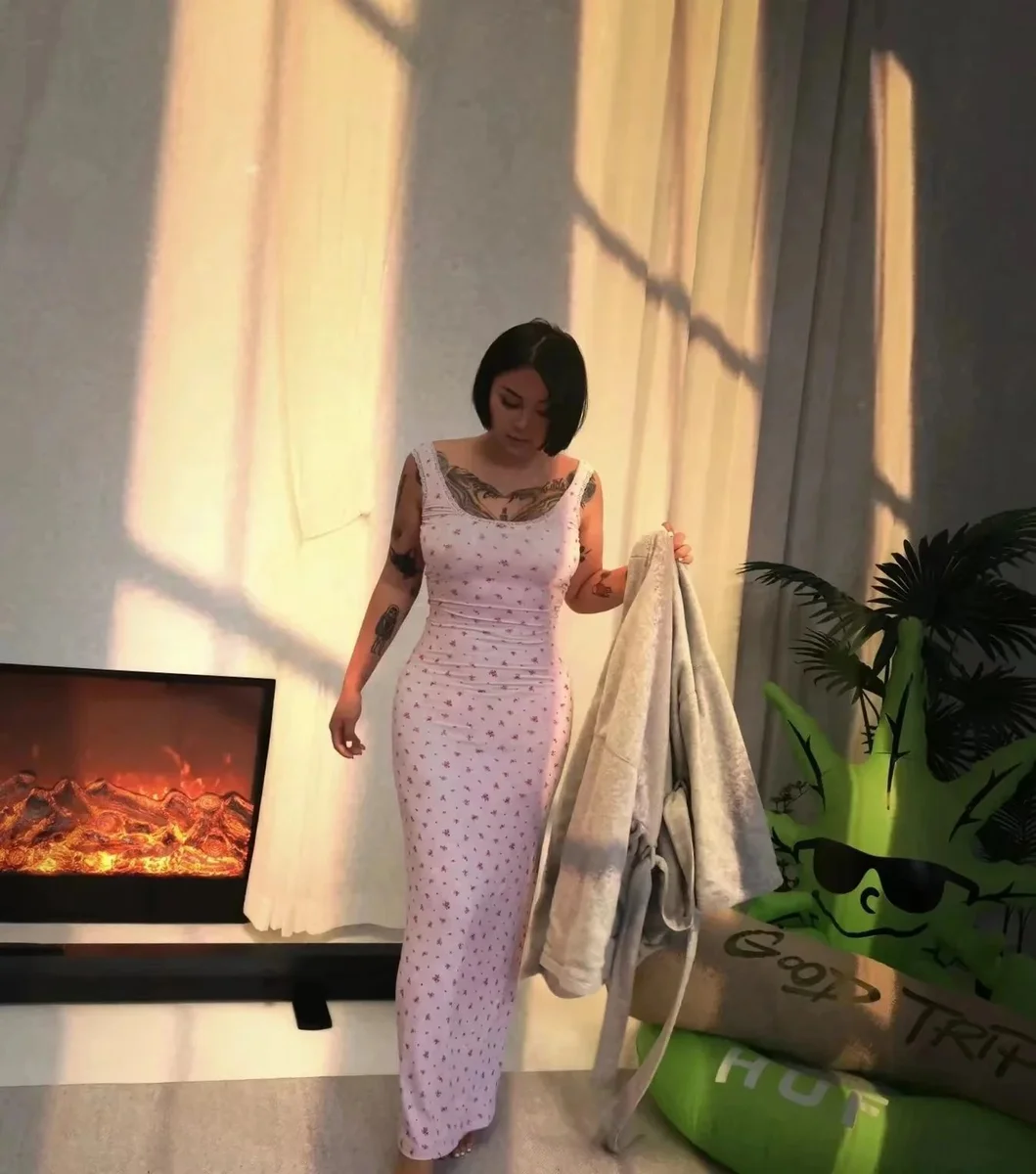 Other Pink Floral Maxi Dress Casual Pink - 1