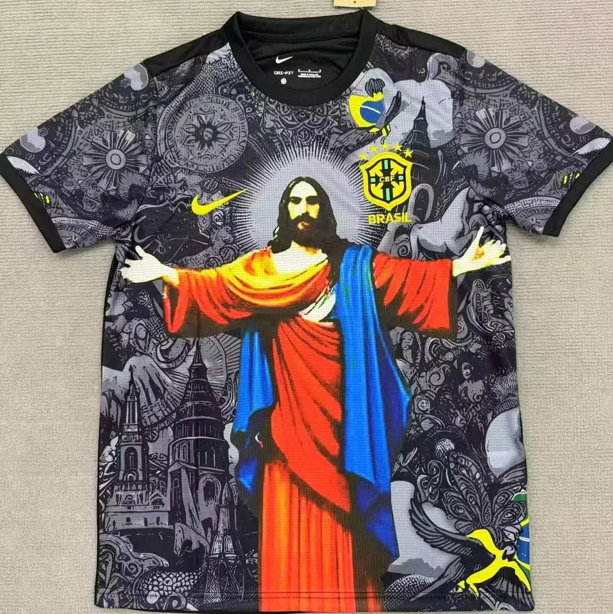 Nike Nike Brazil Jersey Black Jesus Design T-Shirt Black - 1