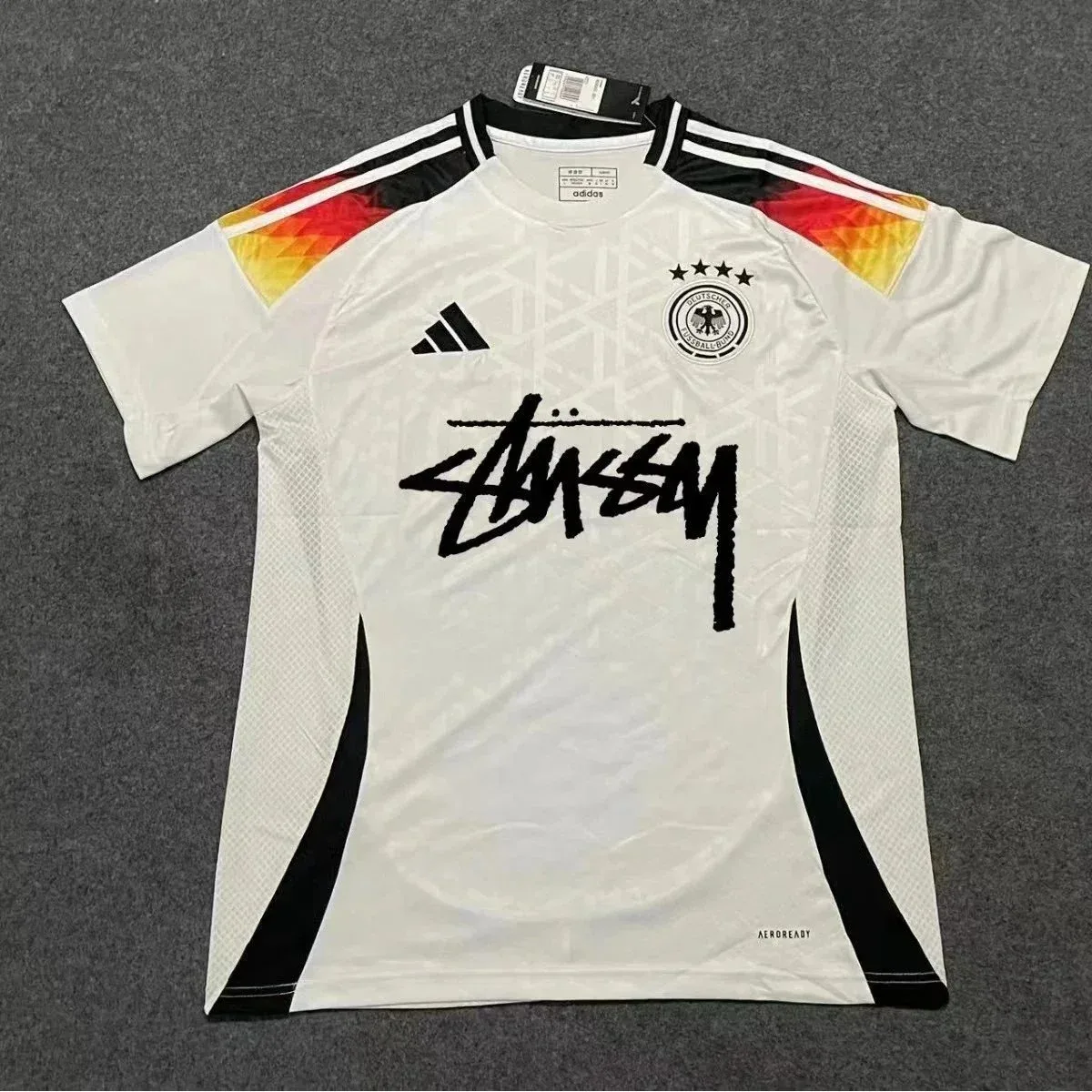 Adidas Adidas Stussy Germany Jersey White Black Sporty White - 1