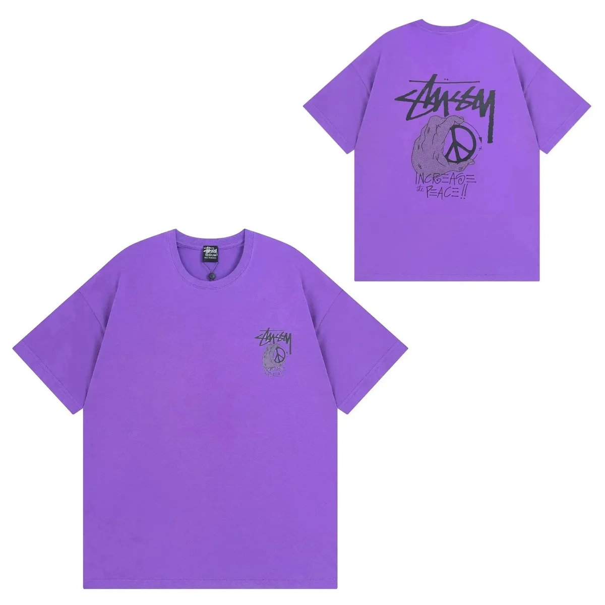 Stussy Stussy STX-038 Purple Peace Graphic T-Shirt Purple - 1