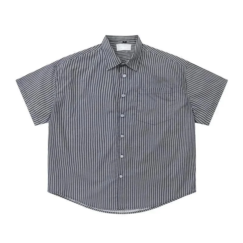 Other Black/White Striped Short Sleeve Shirt Black - 1