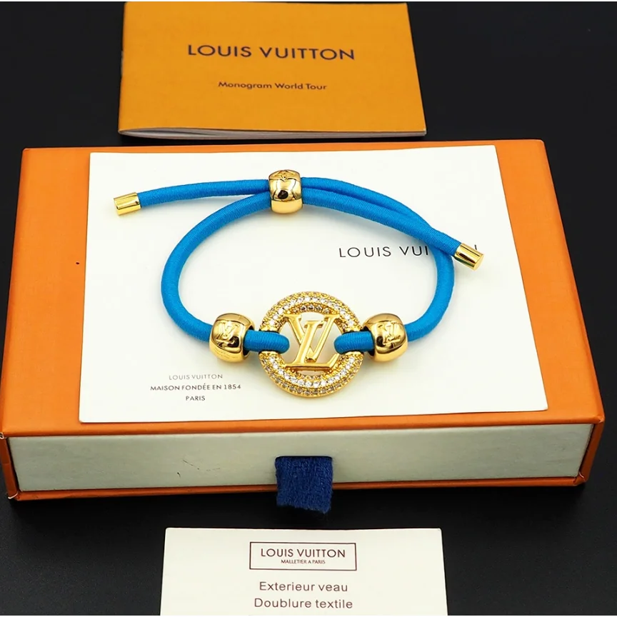 Louis Vuitton Louis Vuitton Monogram Blue and Gold Bracelet Blue