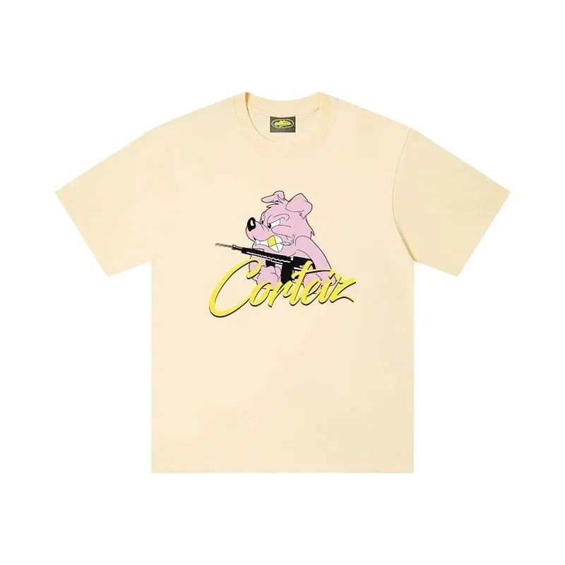 Corteiz Corteiz RTW Beige Cartoon Dog T-Shirt Beige - 1