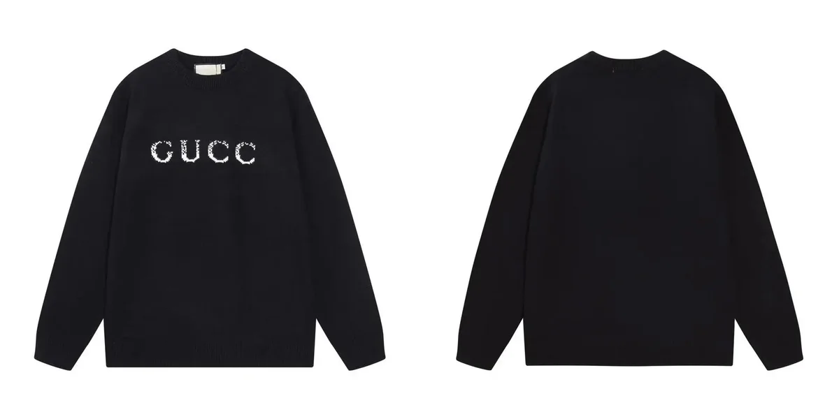 Gucci Gucci Pixelated Letter Black Sweater Black