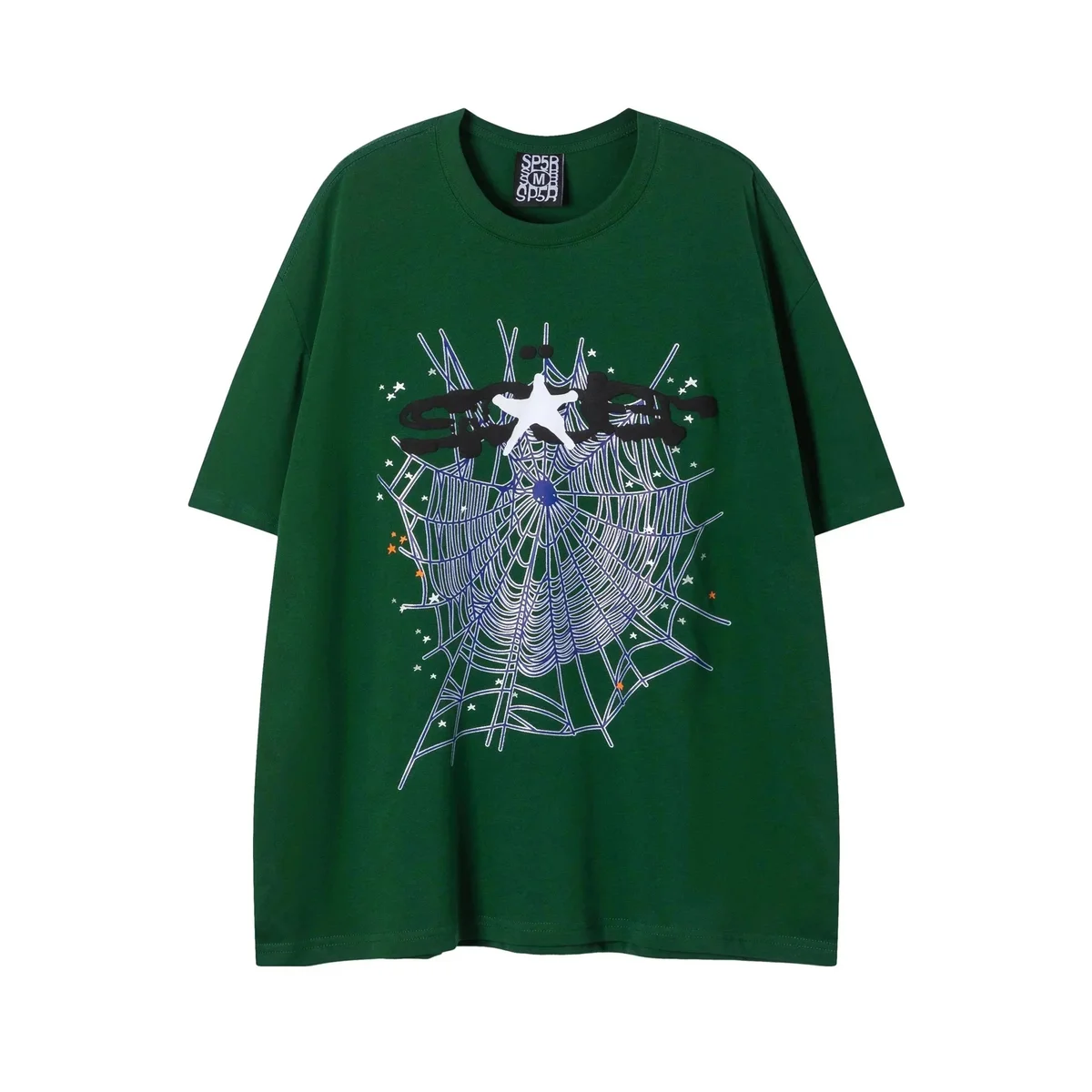 SP5DER SP5DER Spider Web Print Oversized T-Shirt Green Green - 1
